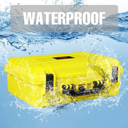 Jack Boss Waterproof Hard Camera Case with Pre-cut Foam,Yellow - color: YELLOW