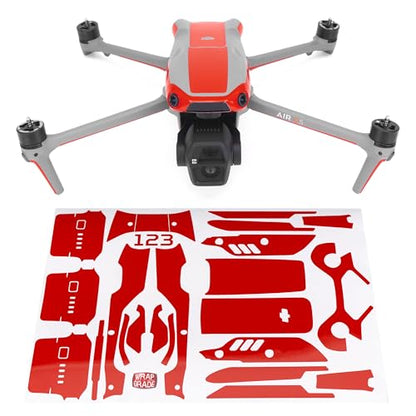 WRAPGRADE Skin Decal Sticker Accent Color Compatible with DJI Air 3S (Super Red) - color: Super Red