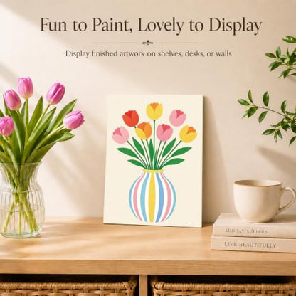 8 Pack Pre Drawn Canvas Painting Kits for Adults Sip and Paint Kit - size: 8x10, style: Floral Pattern,without Frame