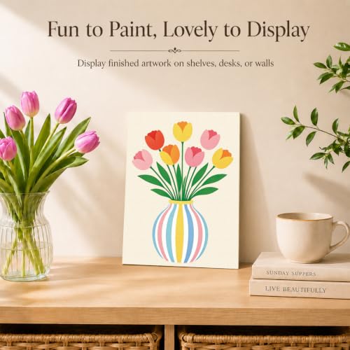 8 Pack Pre Drawn Canvas Painting Kits for Adults Sip and Paint Kit - size: 8x10, style: Floral Pattern,without Frame