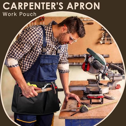 Likesing Server Apron, Serving Apron with Pockets for Waitress, Waiter Waist Tool Pouch Bag with 59'' Adjustable Belt - color: Black-large Size