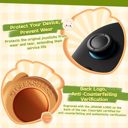 GeekShare 4PCS Thumb Grip Caps for Switch 2, Cute Silicone Joystick Caps Soft Thumbstick Cover Compatible with Switch 2025 - Rabbit & Carrot - color: Rabbit & Carrot