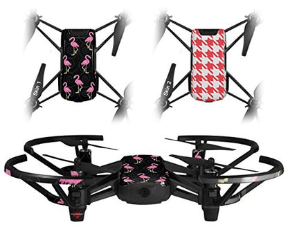 Skin Decal Wrap 2 Pack Compatible with DJI Ryze Tello Flamingos on Black Drone NOT Included