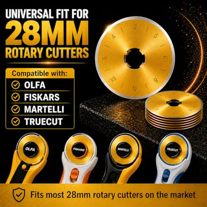 28mm Rotary Cutter Blades 10 Pack Titanium Coated - color: 28MM-10PCS