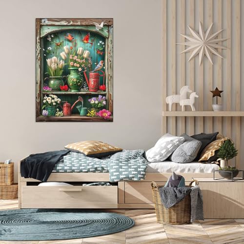 WUSARPLY Rustic Flowers Diamond Painting Kits for Beginner Adults - color: YH006