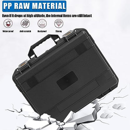 TORIBIO Hard Carrying Case with Foam, Shockproof Storage Box 16"x12"x4" - size: 16" x 12" x 4"