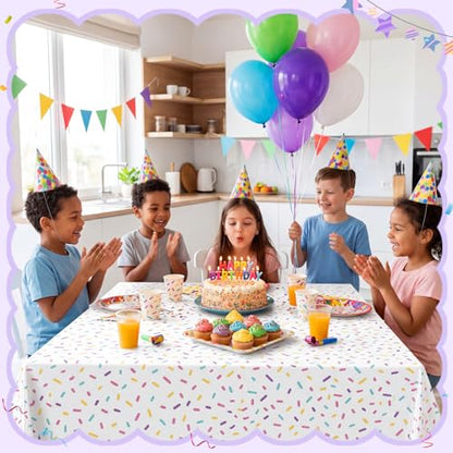 Mindsoft 3 Pcs White Stripe Polka Dot Plastic Tablecloth Party - color: White, style: Stripe Polka Dot