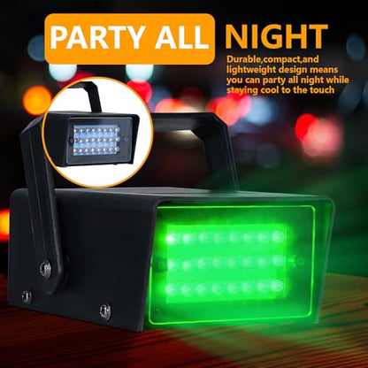ENUOLI Mini LED Strobe Light Green Color 24 Super Bright LED Party Light - color: Green Color