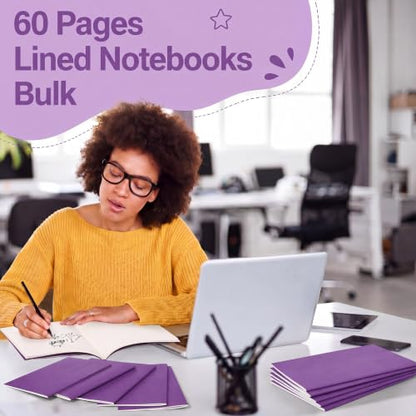 Mimorou 100 Pcs A5 Journals Notebooks Bulk,Purple,Lined - color: Purple, style: Lined