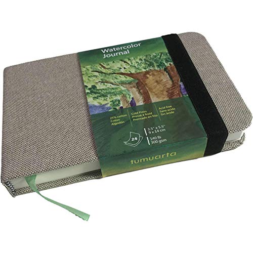 tumuarta Watercolor Journal, 140 LB, 300 GSM, Cotton Paper, Cold Press - color: Gray
