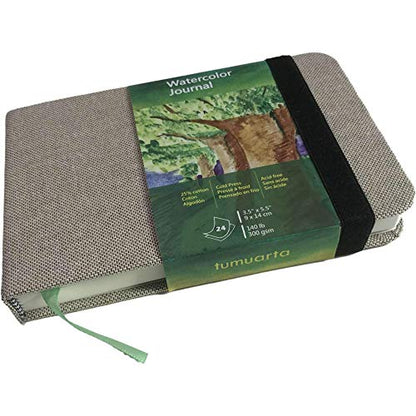 tumuarta Watercolor Journal, 140 LB, 300 GSM, Cotton Paper, Cold Press - color: Gray