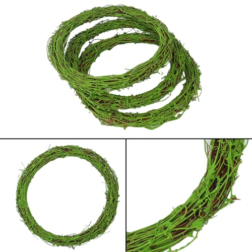 7 Pcs 12 inch Natural Grapevine Wreath Set, Green - size: 7 Pcs 12 inch green
