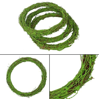 7 Pcs 12 inch Natural Grapevine Wreath Set, Green - size: 7 Pcs 12 inch green