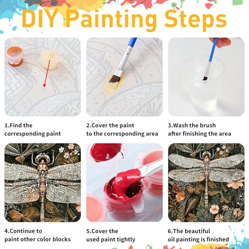 Dragonfly Paint by Numbers Kit for Adults, 16x20 inch - color: Dragon