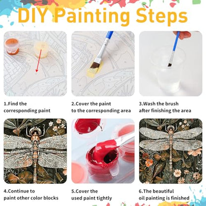 Dragonfly Paint by Numbers Kit for Adults, 16x20 inch - color: Dragon
