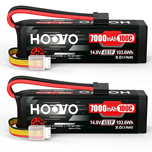 HOOVO 4S 14.8V LiPo Battery 7000mAh 100C RC Battery Softcase TR Plug 2 Pack