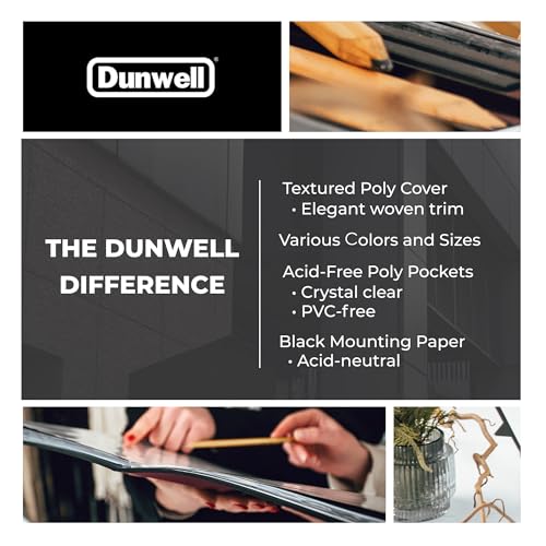 Dunwell 11x14 Art Portfolio Binder, 24-Sleeve, Mounting Paper, Ruby - color: Ruby, size: 11x14" w/ BLK Paper