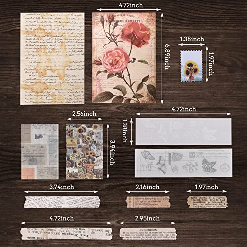 GNILLKO 300 PCS Vintage Scrapbook Supplies Kit - size: Large