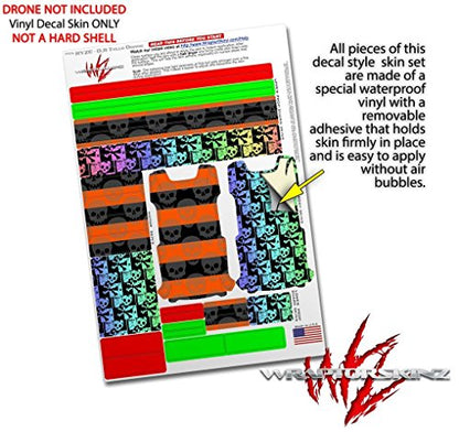 Skin Decal Wrap 2 Pack Compatible with DJI Ryze Tello Skull Stripes Orange Drone NOT Included