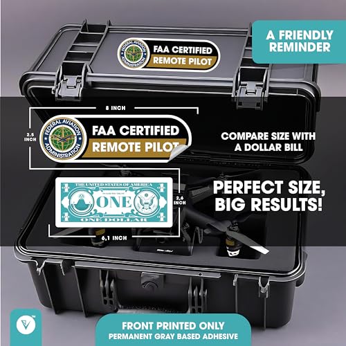 FAA Certified Drone Pilot Sticker Signs | 2 Pack Glossy Laminated Permanent 8x2.5 inches Vinyl Stickers - size: Large