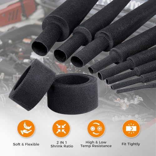 Automotive Heat Shrink Wire Sleeve Cord Protector 1''-66ft - size: 1"-66ft