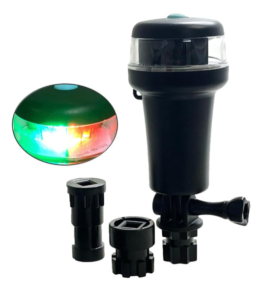 Pactrade Marine Navigation Lights for Boats LED - Red/Green Battery Powered Nav Lights for Boats - Adaptor Mounts, Swivel Base, 3-Mode Operation - 1NM Waterproof - style: Adaptor Mounts, Swivel Base