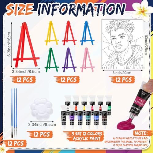 Sherr 108 Pcs Couples Sip and Paint Kit, Pre Drawn Canvas for Adults - style: Couple