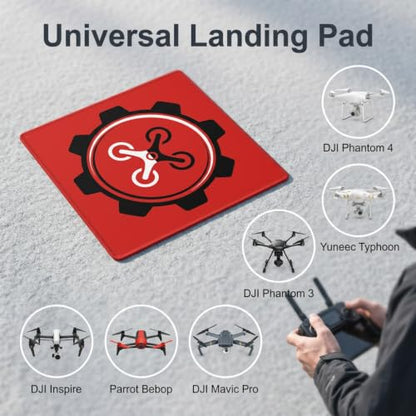 20 Inch Drone Landing Pad for Mini 5 Pro/4/3/2 Se/4k/Dji Neo/Flip, Red - color: Red