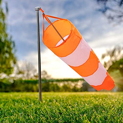OUKENS 31 inch Windsock, High-Visibility, Heavy-Duty Outdoor Wind Measurement Grade Rip-Stop Nylon Wind Sock with Reflective Belt, for Airport/Farm/Park/Helipad, No Pole