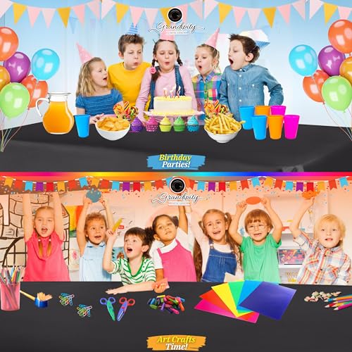 Grandipity Plastic Table Cloth Disposable 12 Pack 54” x 108” Rectangle - color: Grey, size: 54in. x 108in. Rectangle