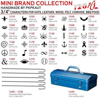 128Pcs 3/4" Custom Branding Iron for Wood, Leather Branding Stamp - size: 128PCS 3/4" Assorted Characters Full Set
