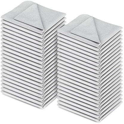 100 PCS Glasses Clean Cloth Suede, Lens Clean Cloth for Lenses, Glasses, Screens, Cameras, iPad, iPhone, Eyeglasses (6"x7", 100PCS/Grey) - color: 100pcs/Grey