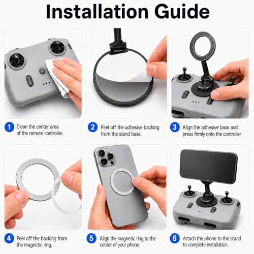 Adjustable Magnetic Phone Stand for DJI RC-N1/N2/N3 Controller(Round Base) - size: Round