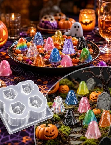 2 Pcs Mini Cute Ghost Figurines Silicone Mold - color: 2 Pcs Ghost2 White