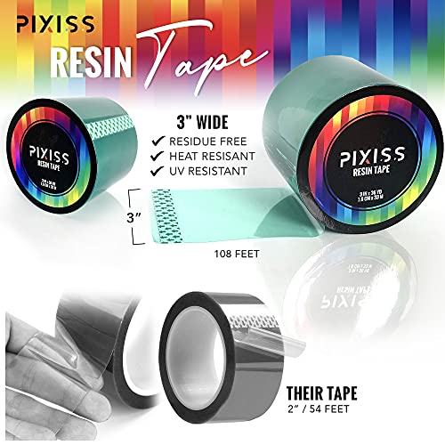 Pixiss Extra Wide Epoxy Mold Release Tape - Polyester Tape for Resin UV Release, Easy Peeling