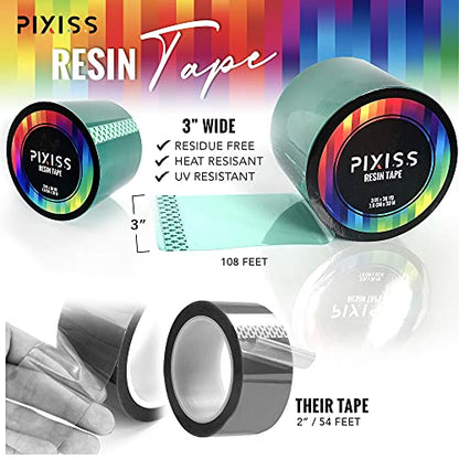 Pixiss Extra Wide Epoxy Mold Release Tape - Polyester Tape for Resin UV Release, Easy Peeling