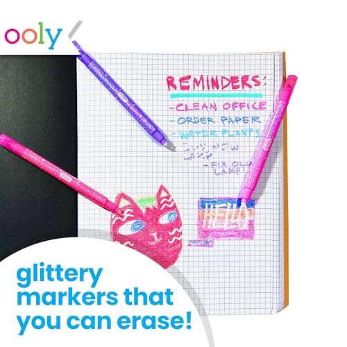 Ooly Make No Mistake Glittery Erasable Markers, Set of 12 - color: Erasable Glittery