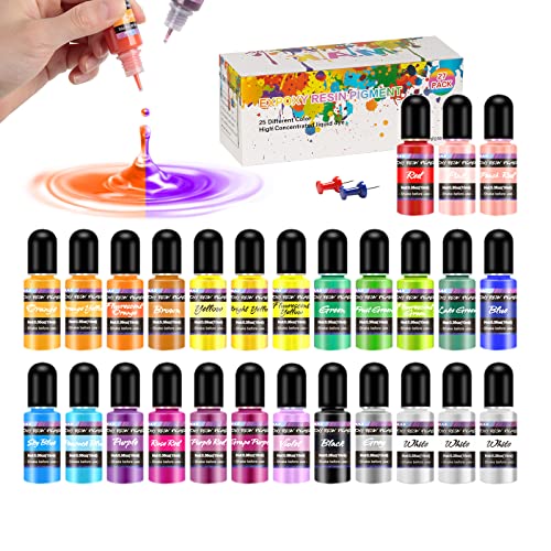 Epoxy Resin Pigment, 27 Bottles Resin Colorant Liquid Dye for Jewelry Make