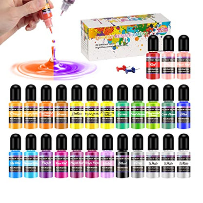 Epoxy Resin Pigment, 27 Bottles Resin Colorant Liquid Dye for Jewelry Make