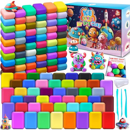 Air Dry Clay, 108 Colors Modeling Magic Clay for Kids - color: 108 Colors