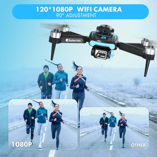 Drone with Camera for Adults 1080P HD,Mini Drone with Obstacle Avoidance 50 Min Long Flight Time,Foldable RC Quadcopter with Brushless Motor for Beginner,Dual Camera Drone from Techwonderz