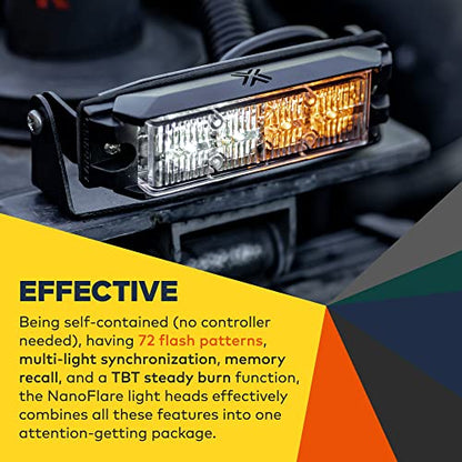 LAMPHUS NanoFlare 4W Blue LED Police Grill Strobe Warning Light for Trucks - color: Blue, size: 4W - 1 Pack