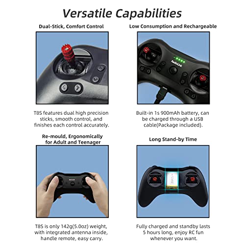 Radiolink T8S 8 Channels 2.4G Pocket RC Transmitter and R8EF Receiver - color: Left Stick Not Self Center