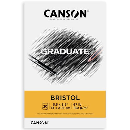 Canson Graduate Bristol Paper Pad, Extra Smooth Finish, 5.5x8.5 in - size: 5.5x8.5 inch