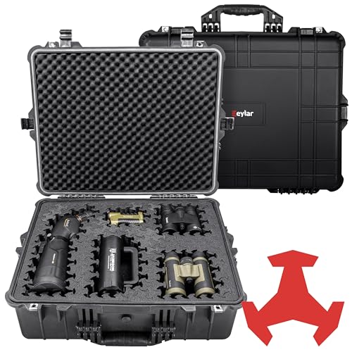 Eylar 24" X-Large Hard Case Equipped With Ragar Reconfigurable & Reusable XP Crosslinked Foam Insert, Waterproof, Shockproof For Equipment, Drones And Cameras (2 Ragar Layers) (Black) - color: Black
