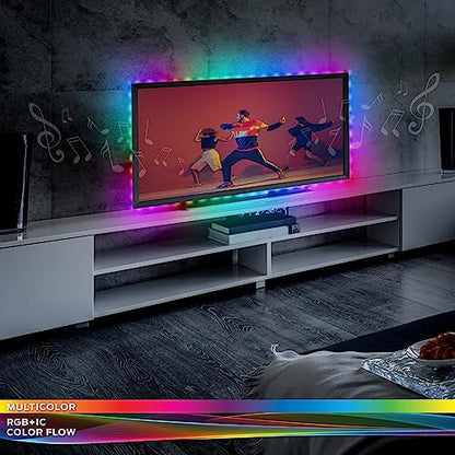 XTREME Monster 13.1ft Sound Reactive Multi-Color Color Flow LED Light Strip, Smart App & Voice Control, Easy Assembly