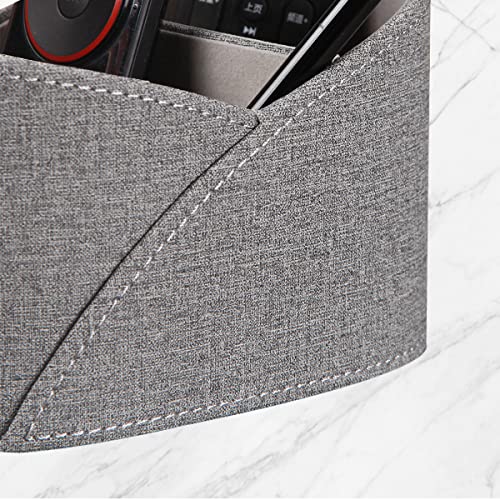 PU Leather TV Remote Control Holder,Pen Caddy/Cup,Art Supplies Organizer - color: Grey