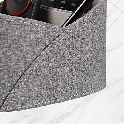 PU Leather TV Remote Control Holder,Pen Caddy/Cup,Art Supplies Organizer - color: Grey