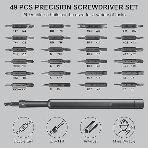 SHARDEN Precision Screwdriver Set for Electronic Repair 49 in 1 - color: 49 in 1 Black