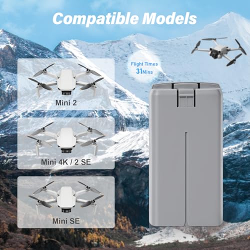 Mini 2 Series Intelligent Flight Battery 2400mAh 7.7V Replacement Battery Compatible with DJI Mini 2/2 SE/4K Up to 31Mins Flight Time - style: 1PACK